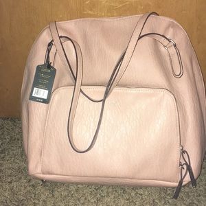 Blush colored tote bag.